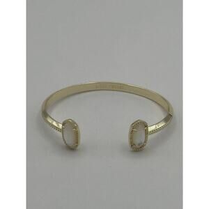 Kendra Scott Elton Cuff Gold and White Opal Bracelet Adjustable